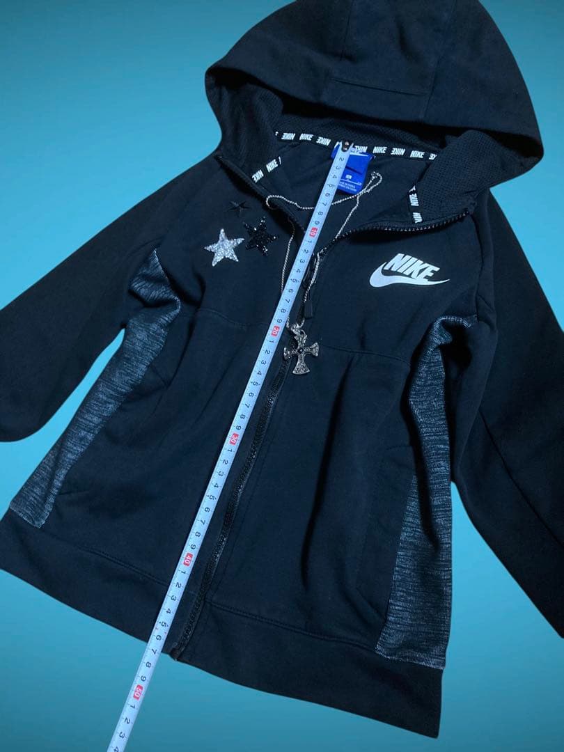 レアy2k星ビジューNIKEビックロゴフェアリーグランジ平成ギャルパーカー古着屋
