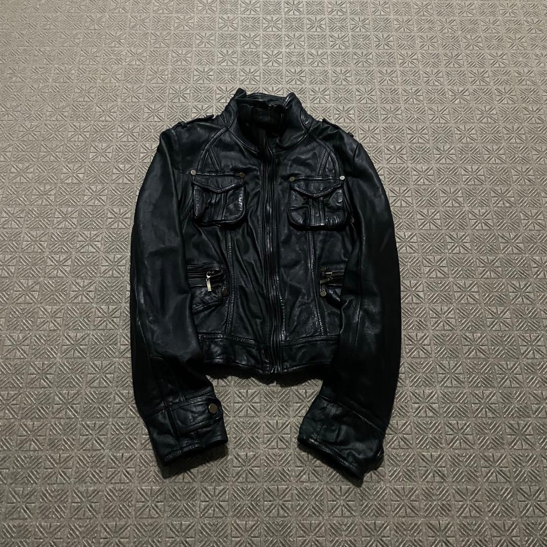 ジャケット・アウター opium darkwear black lamb skin jacket 6