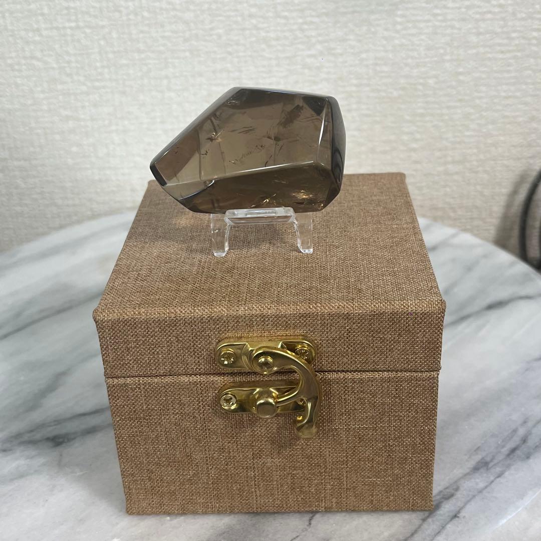【天然石】スモーキー(ゼウス)シトリンクォーツ　フリーカット　専用箱付き 75g