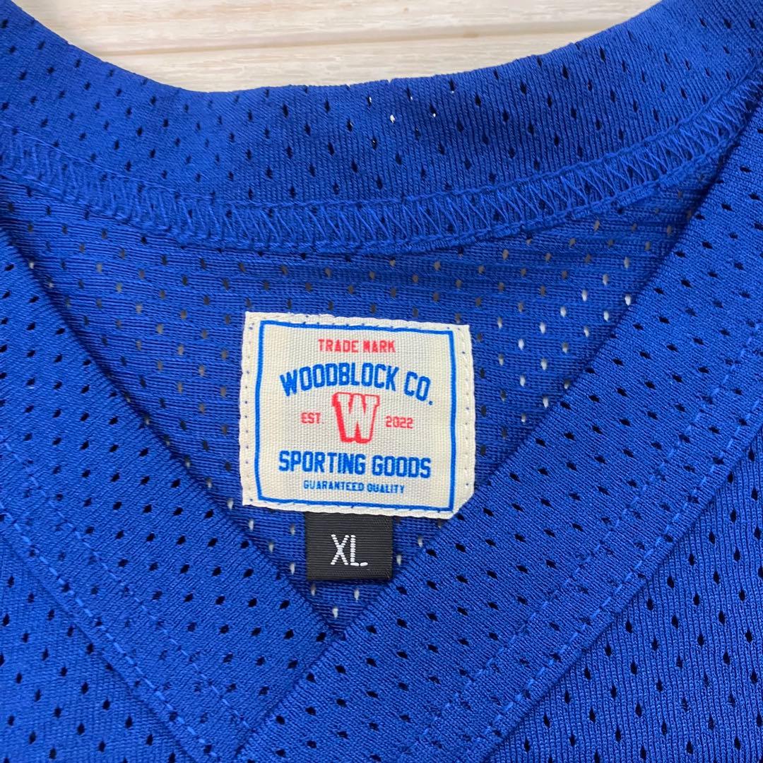 WOODBLOCK フットボール 長袖シャツ メッシュ素材 XTR別注 青 XL