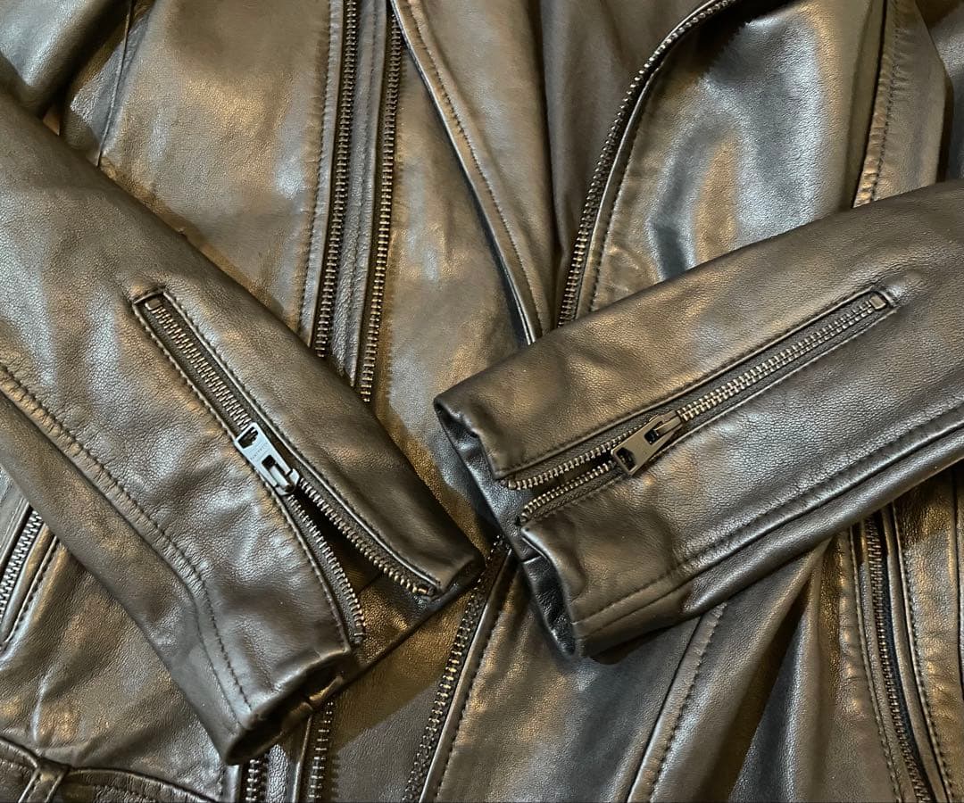 美品ALL SAINTS オールセインツ ラムレザー ライダースジャケット XS