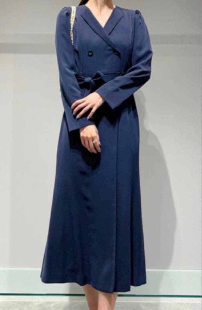 美品★CELFORD セルフォードネイビー 紺　トレンチワンピース 38