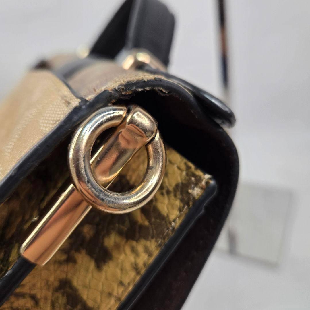 極美品 COACH ジョージ ジェム 2way ハンドバッグ パイソン