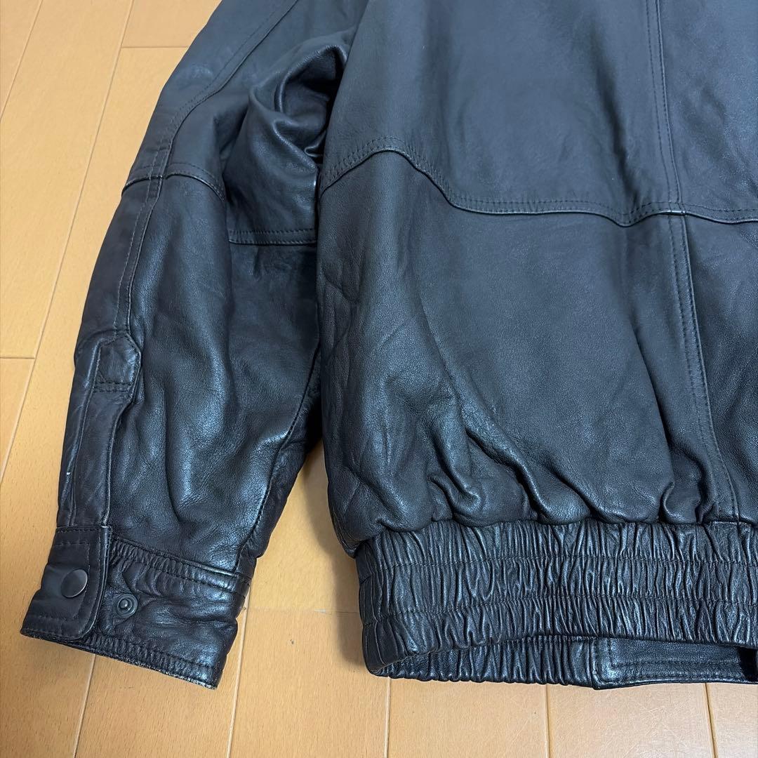 90s MEN’S ROBO ラムレザー　ライダースジャケット　短丈　L