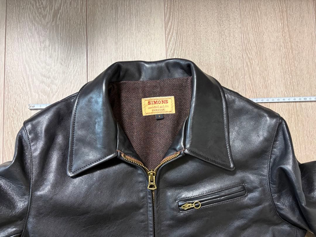 SIMONS レザージャケット 馬革 茶芯