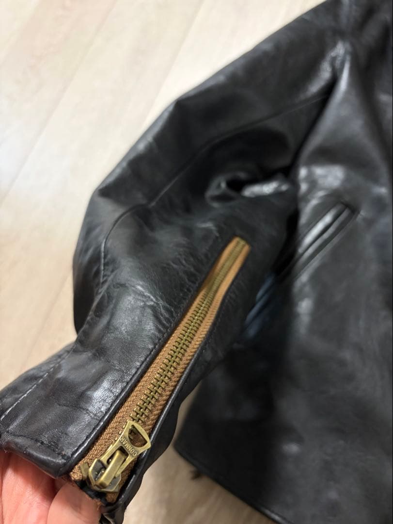 SIMONS レザージャケット 馬革 茶芯