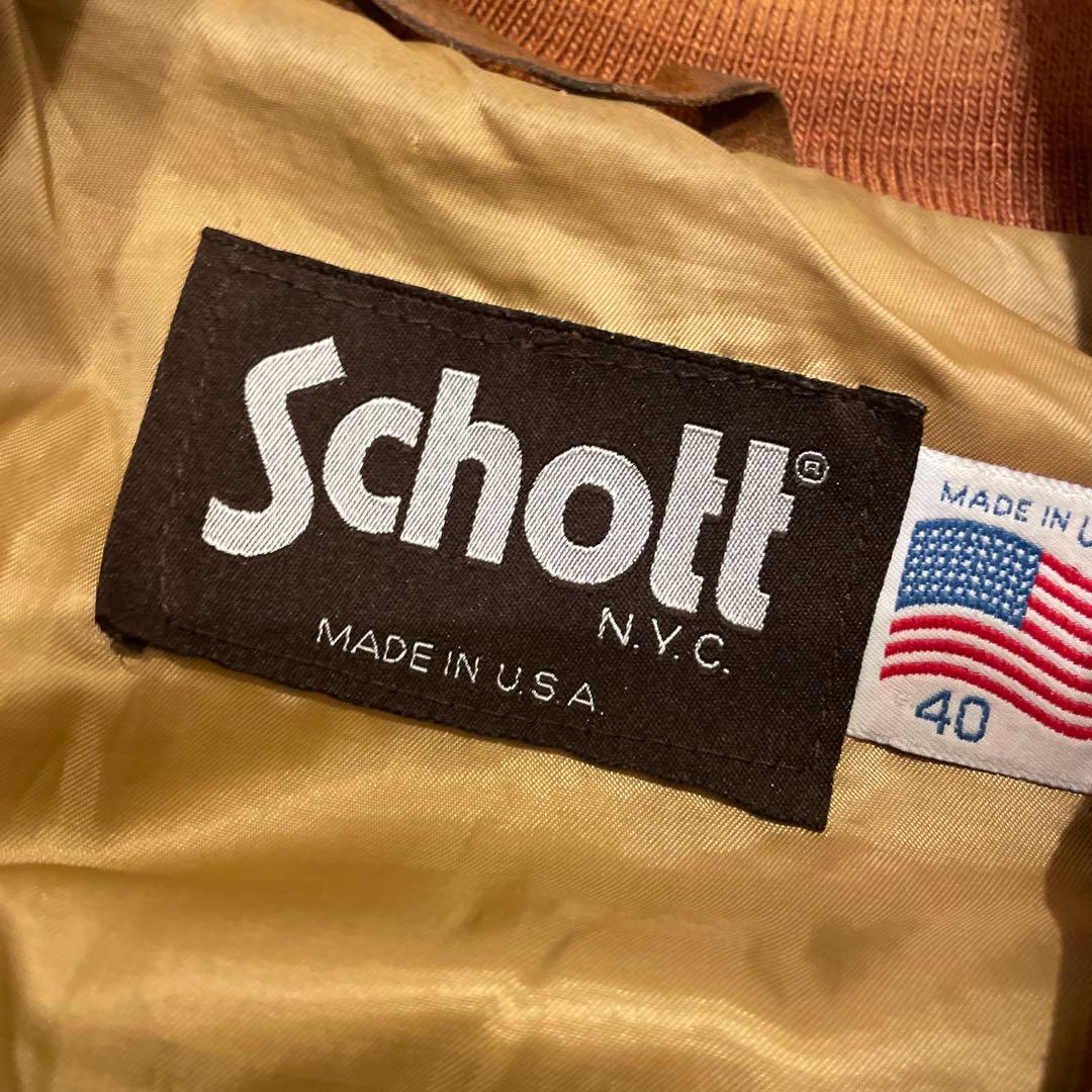 ショットSchott スエード ブルゾン レザージャケット MA1 サイズ40
