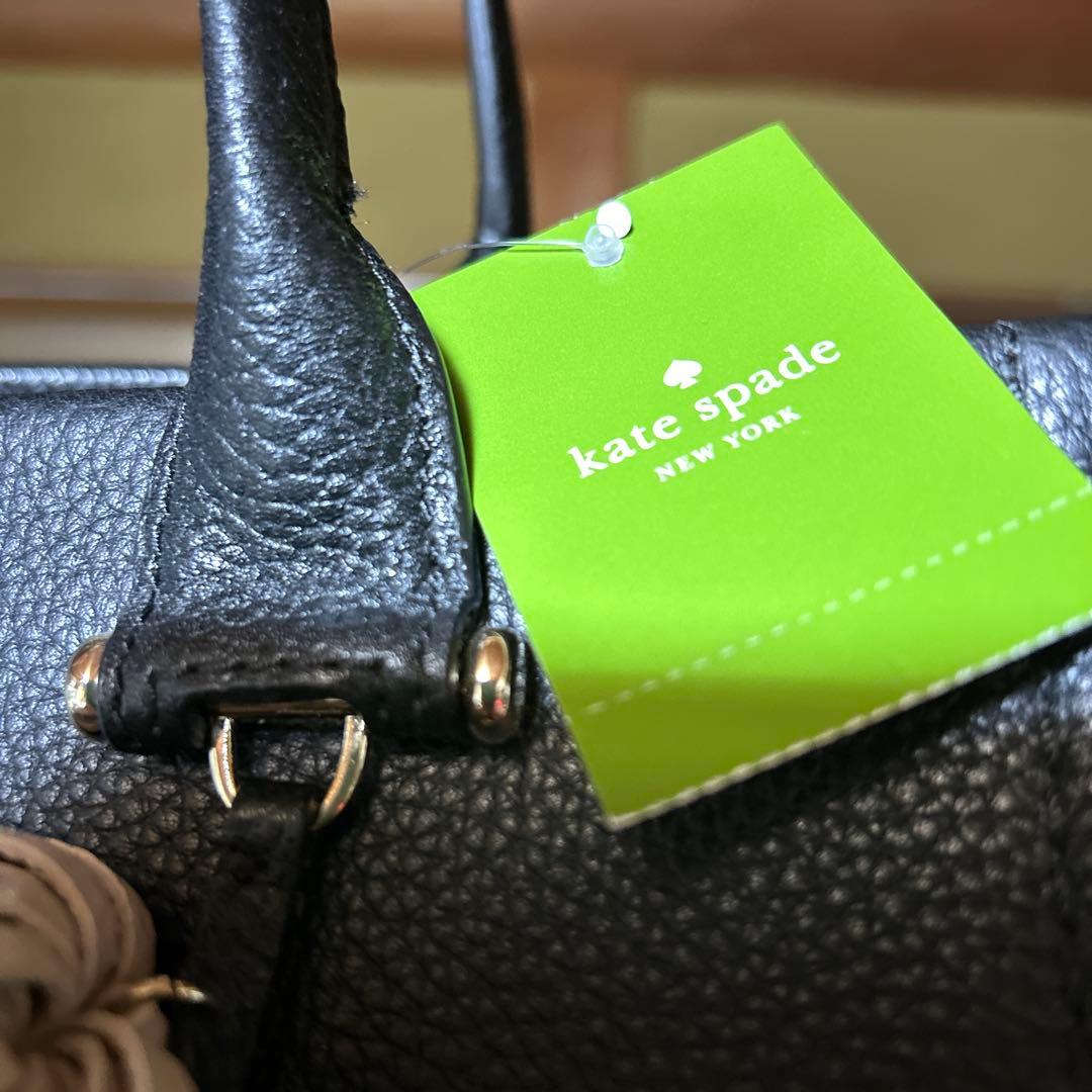 タグ付きkate spade ブラックレザー トートバッグ 未使用✨