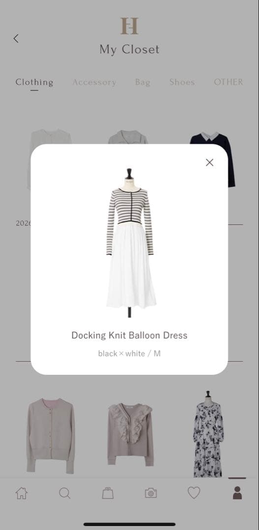 ワンピース Docking Knit Balloon Dress