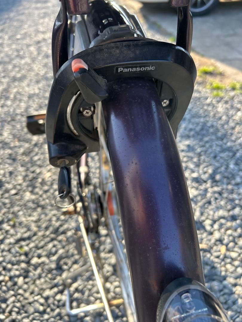 中古 自転車 激安 電動アシスト パナソニック 26インチ 内装3段 紫色