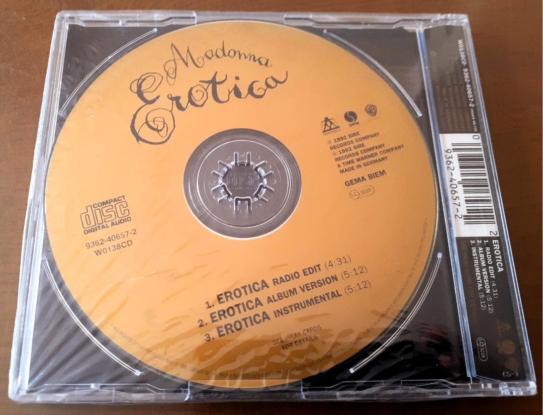 新品　マドンナ　EROTICA　エロティカ　ドイツ盤CDシングル