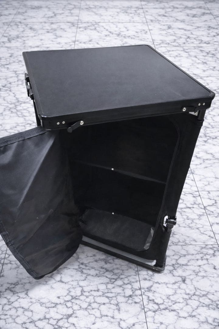 【DOD】ワンタッチキッチンテーブル（ブラック）施 盤品・キャンプ収納
