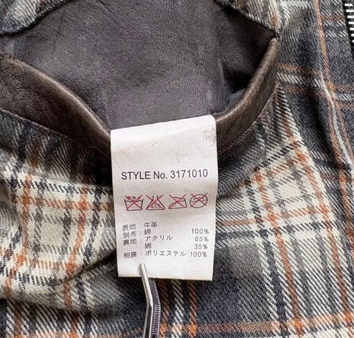 良品　クラシックレーサー　Schott　牛革　グレー S