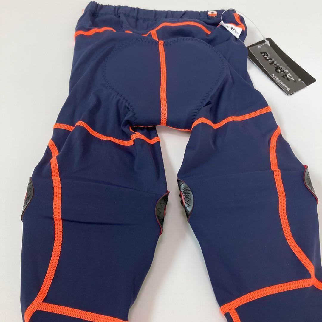 【新品】サイクルパンツ XLサイズ ネイビー×オレンジ ランバイク ストライダー