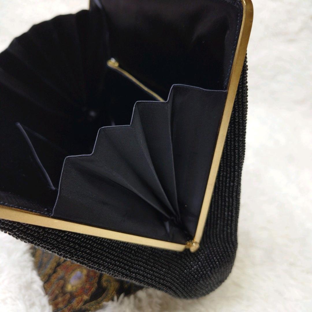 【極美品】昭和高級 総ガラスビーズバッグ 豪華装飾 金枠 ヴィンテージ レトロ