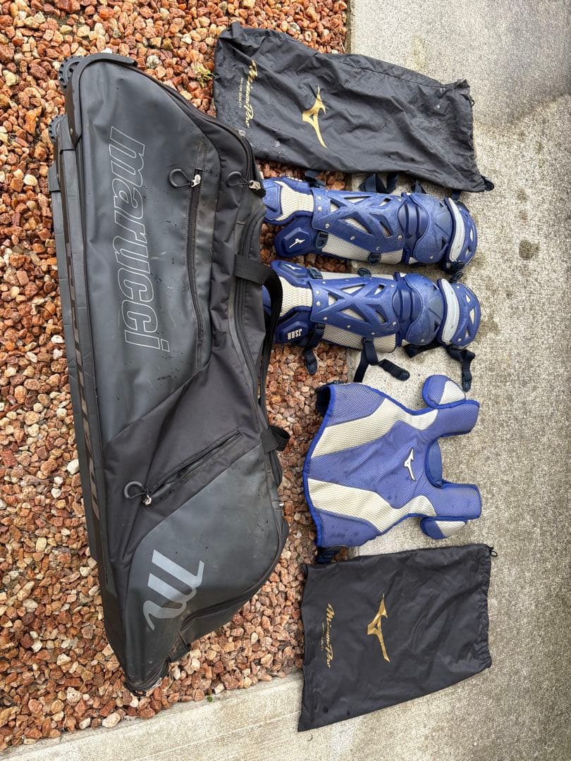 Mizuno キャッチャー用防具 フルセット マルチキャスターバック付き
