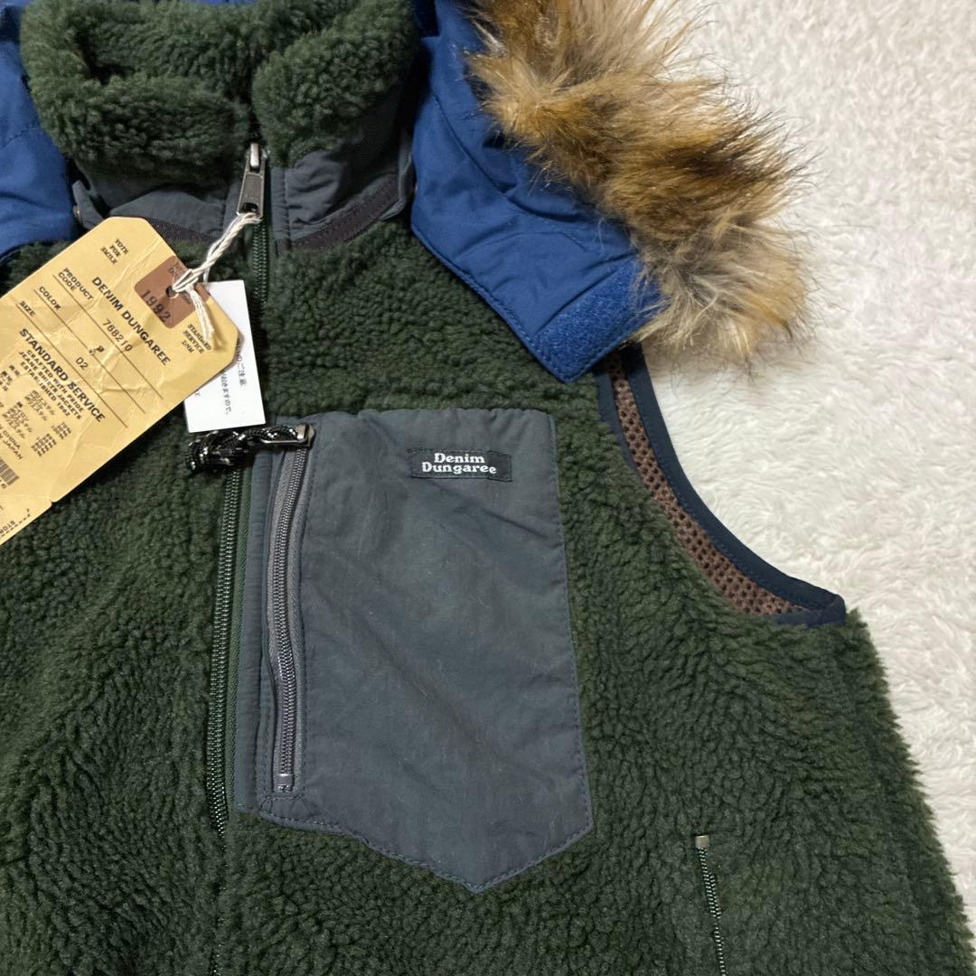 denim dungaree タグ付き　未使用品　ファー付きフリースベスト　02