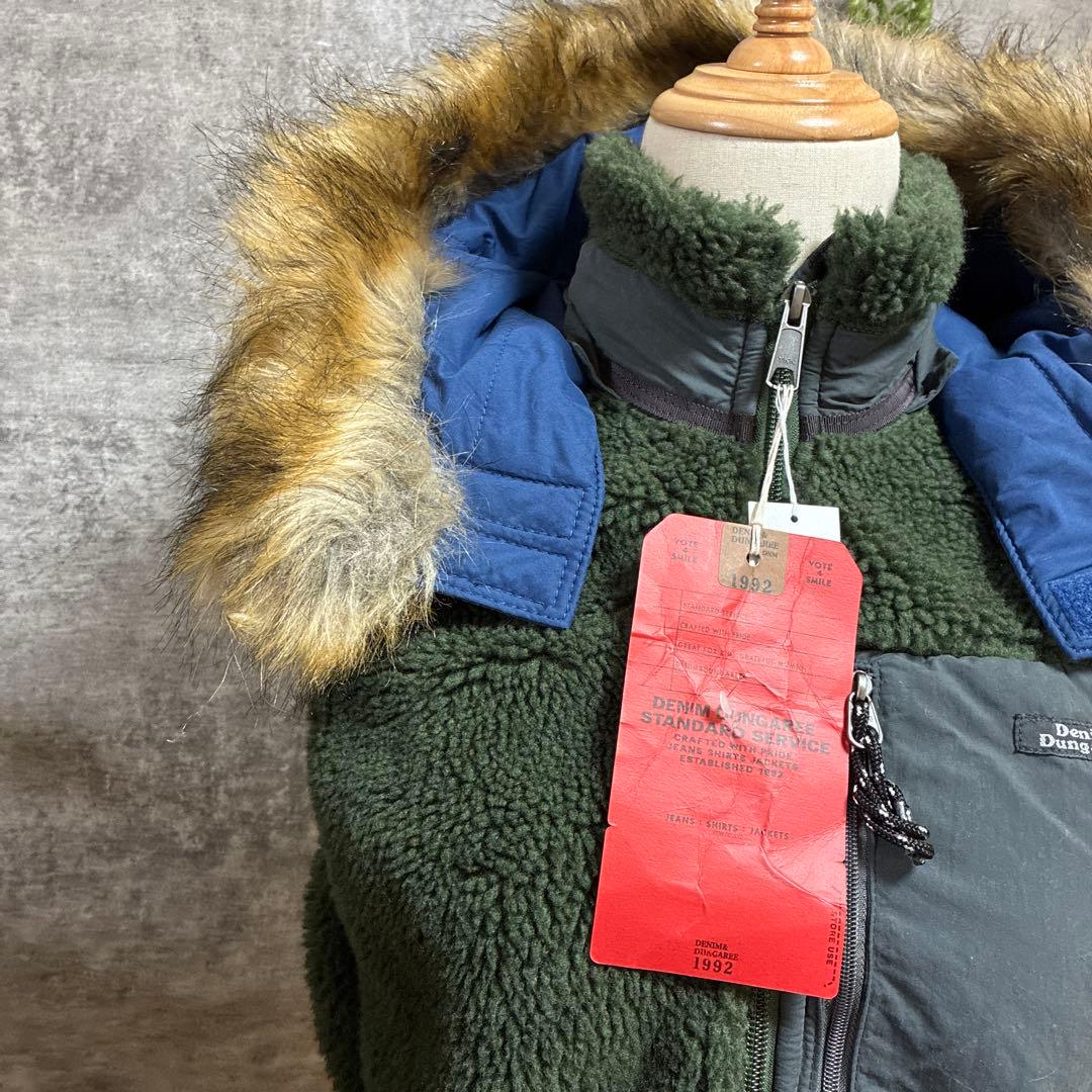 denim dungaree タグ付き　未使用品　ファー付きフリースベスト　02