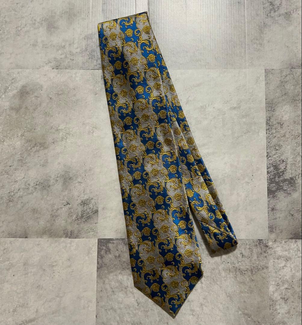 GIANNI VERSACE ネクタイ バロック柄 メデューサ ジャガード 光沢