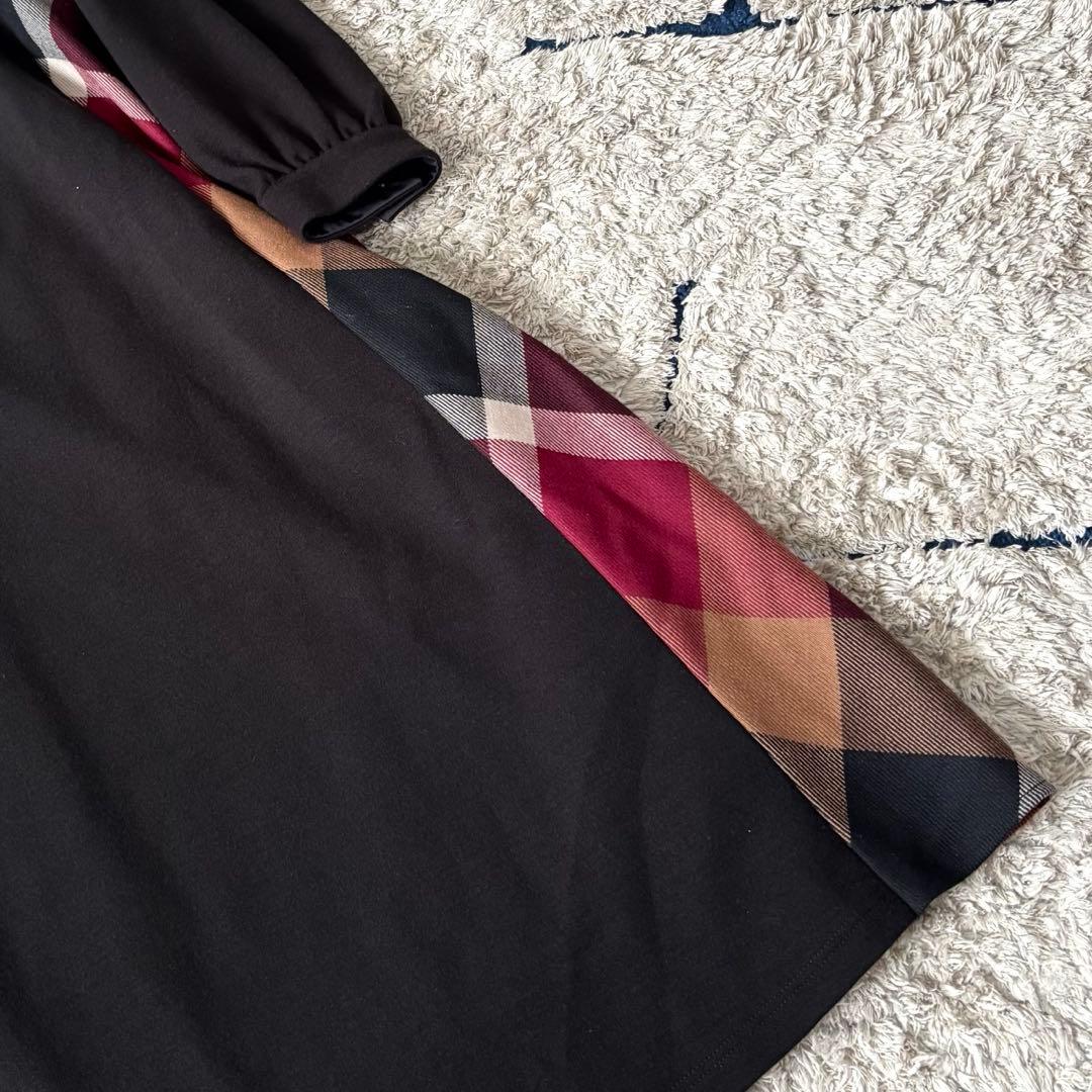 【美品✨】ブルーレーベルクレストブリッジ　サイドチェック　ワンピース　ロング　S