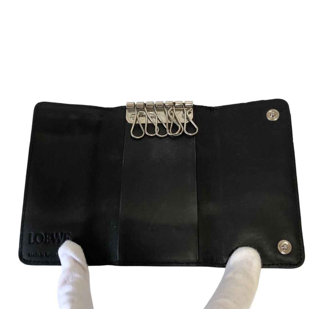 ロエベ　キーケース　黒　アナグラムロゴ　メンズ　レディース　1382