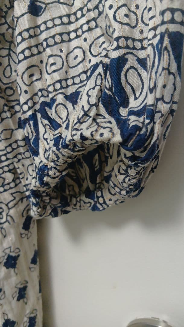 サラマリカCotton Lurex Border Print LongDress