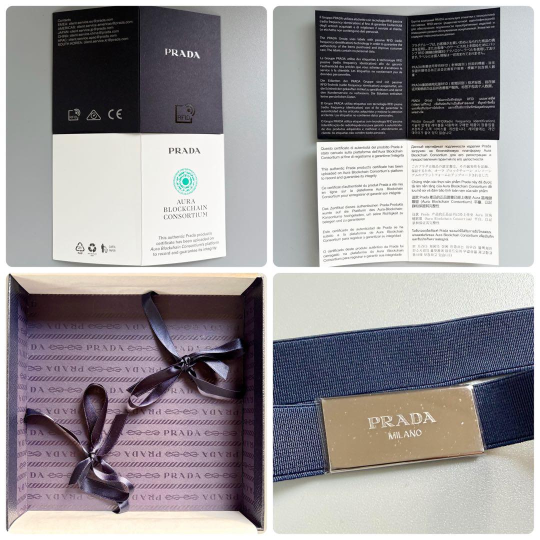 新品未使用 プラダ PRADA リボン ヘアクリップ バレッタ ベルベット ロゴ