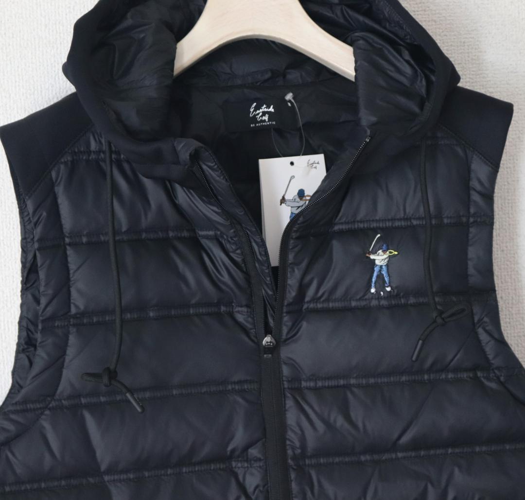 新品タグ付き【イーストサイドゴルフ】Zip Hoodie ダウンベスト 黒 M