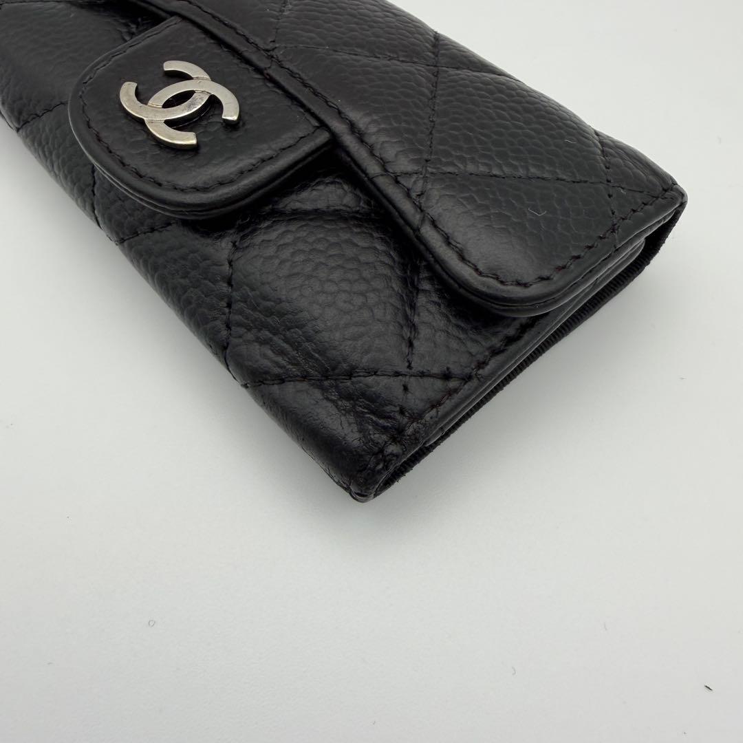 シャネル CHANEL マトラッセ キャビアスキン キーケース 6連