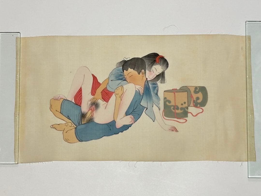 「彩色肉筆春画」明治頃筆 絹本 8枚|艶本 わじるしわ印浮世絵 錦絵 和本