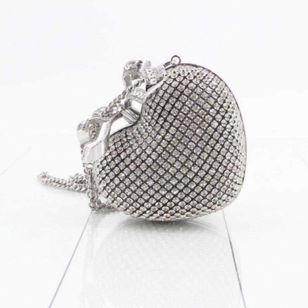 ✨極美品✨ crystal heart clutch パーティーバッグ