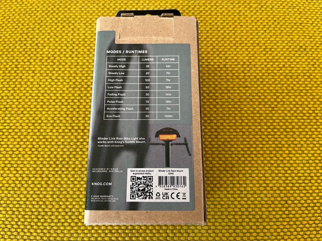 ★KNOG ノグ　BLINDER LINK ラック用　リアライト【日本正規品】