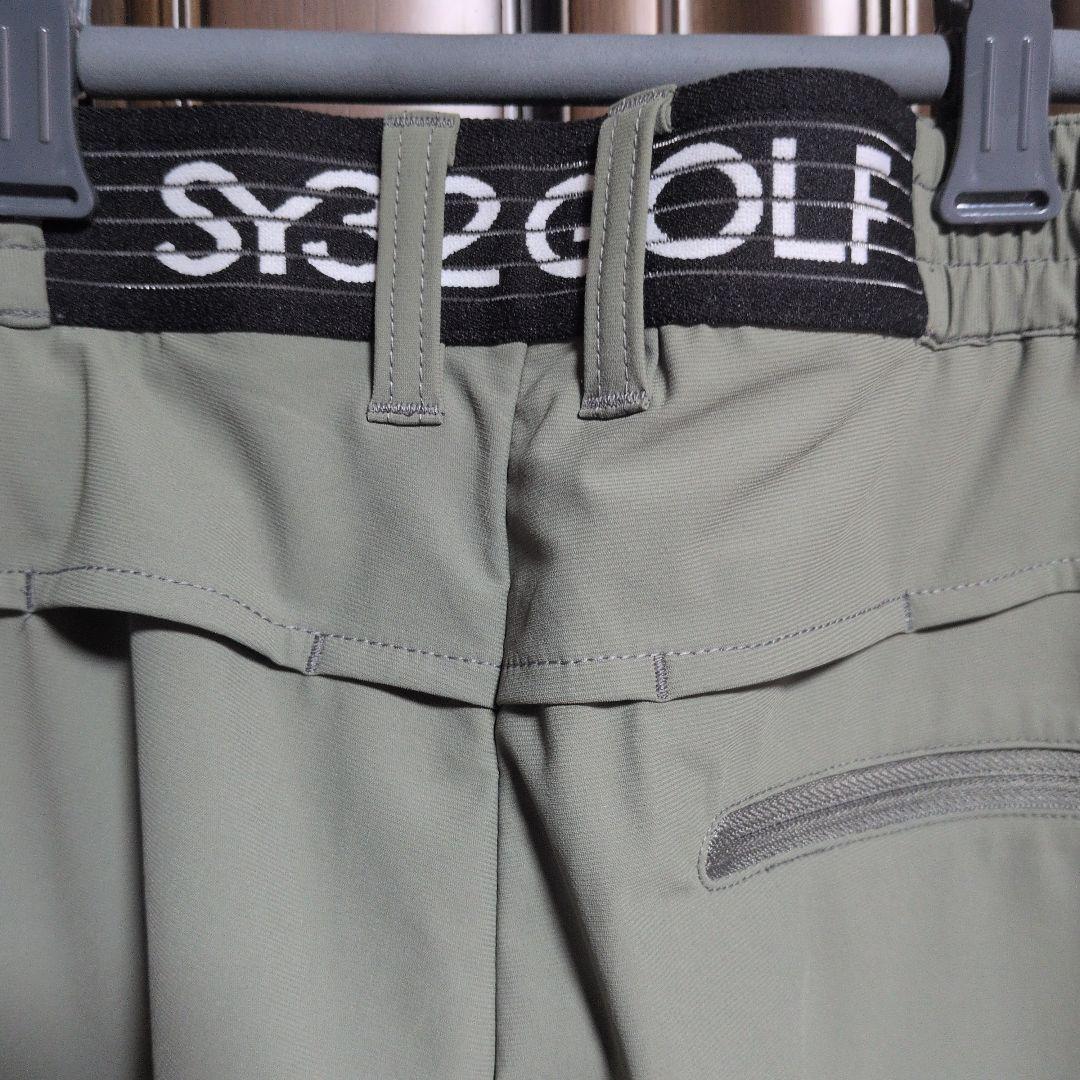 SY32:メンズ:Lサイズ:ストレッチ ロングパンツ:オリーブ色