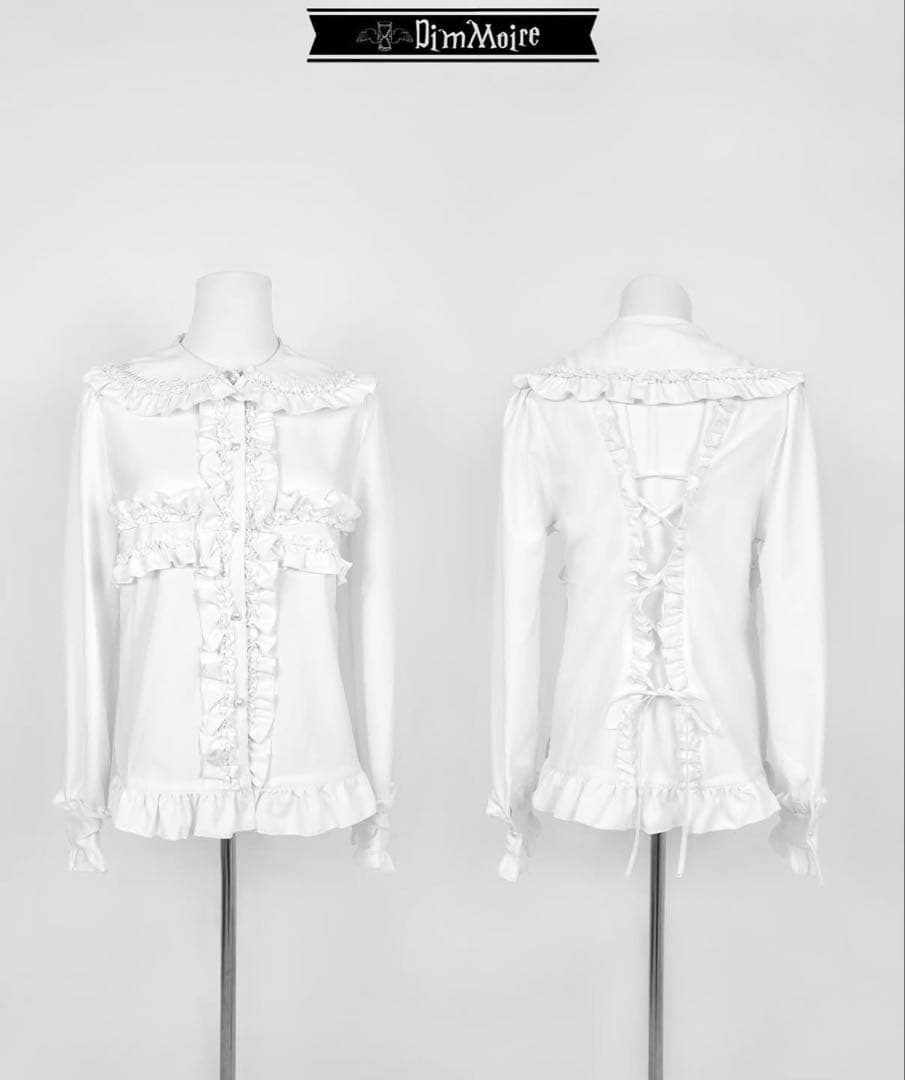 dimmoire 十字フリルブラウス White