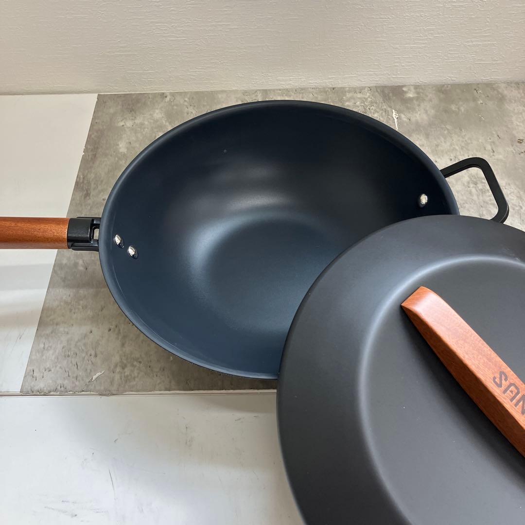 ⚫︎8/0311i08 サンホ 鉄製深型 フライパン 32cm