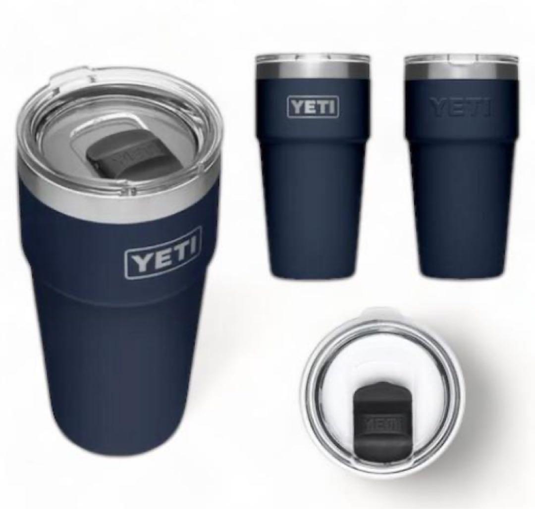 イエティ ランブラー 16oz 蓋付き　ネイビー