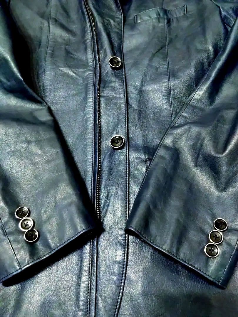 INTERMEZZO ダークネイビー レザー ジャケット