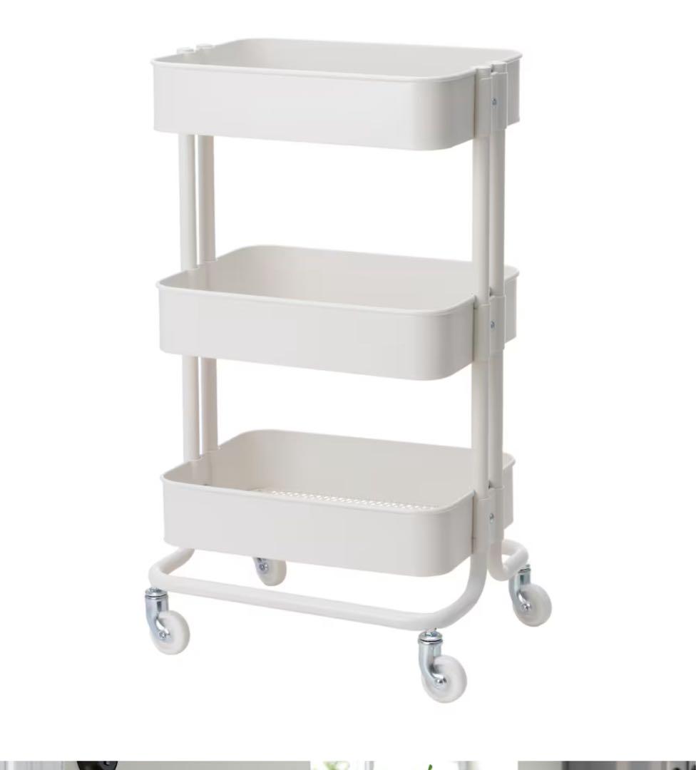 IKEA RÅSKOGロースコグワゴン ホワイト35x45x78cm 2点