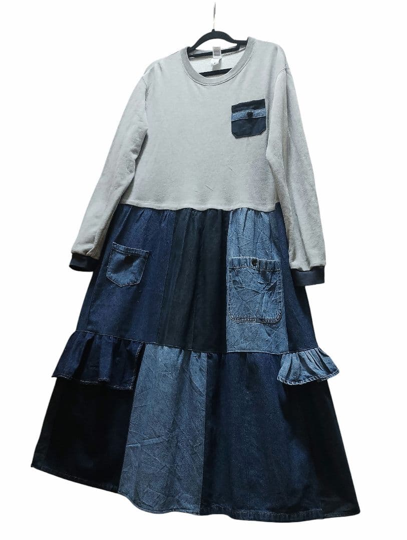 ✨✨✨✨専用✨✨✨✨✨✨✨✨ グレートレーナーとデニムリメイクパッチワークワンピ