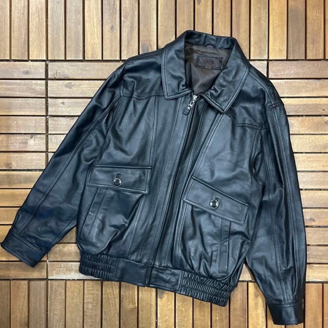 90s FEDI A2ジャケット レザー ブルゾン 本革 羊革