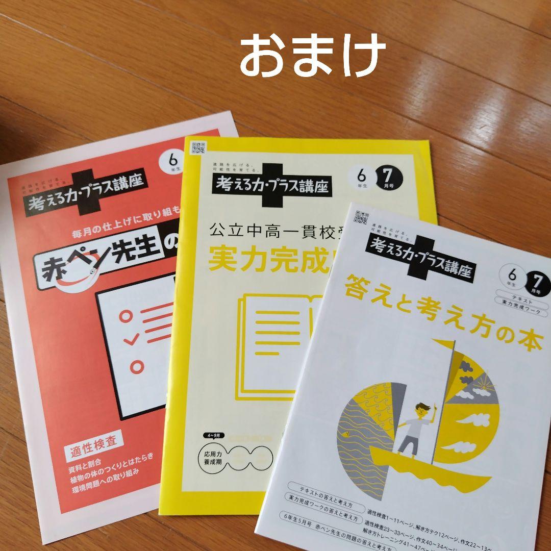 進研ゼミ　考える力・プラス講座 6年生 8〜1月号　適性検査　中高一貫校　塾なし