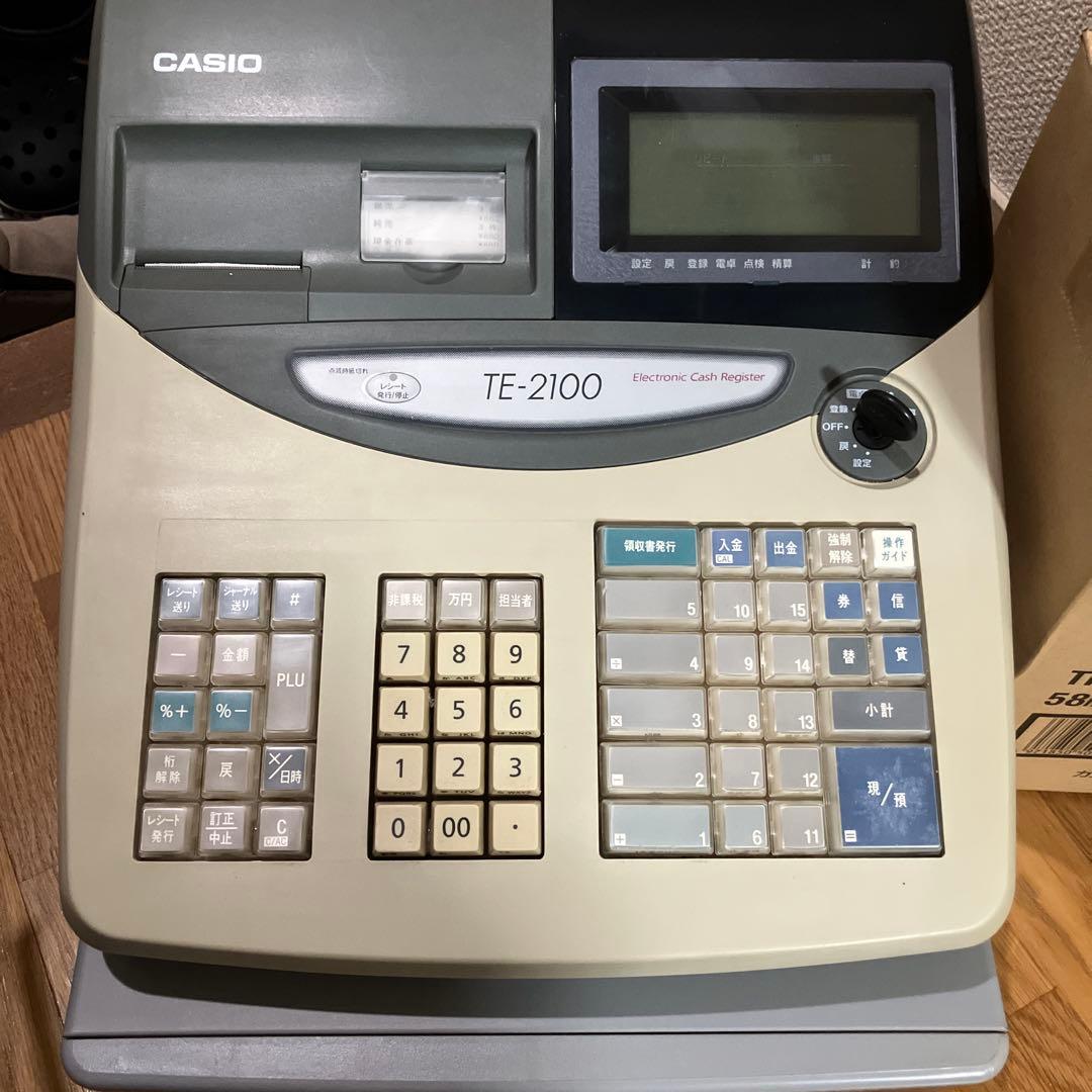 キ*ん様 【中古品】CASIO レジスター TE-2100 カシオ　新品ロール1