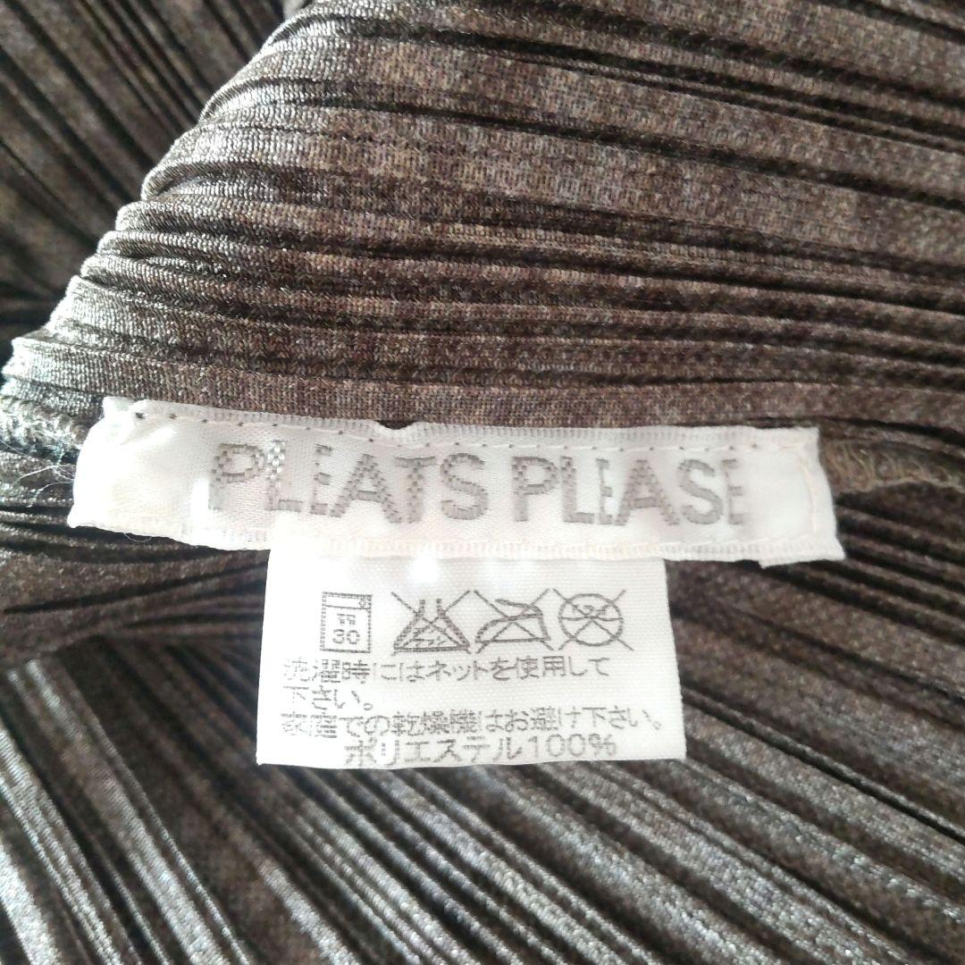 PLEATS PLEASEイッセイミヤケ　ロングワンピース　ヘビ柄　ブラウン
