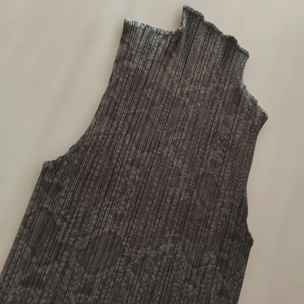 PLEATS PLEASEイッセイミヤケ　ロングワンピース　ヘビ柄　ブラウン
