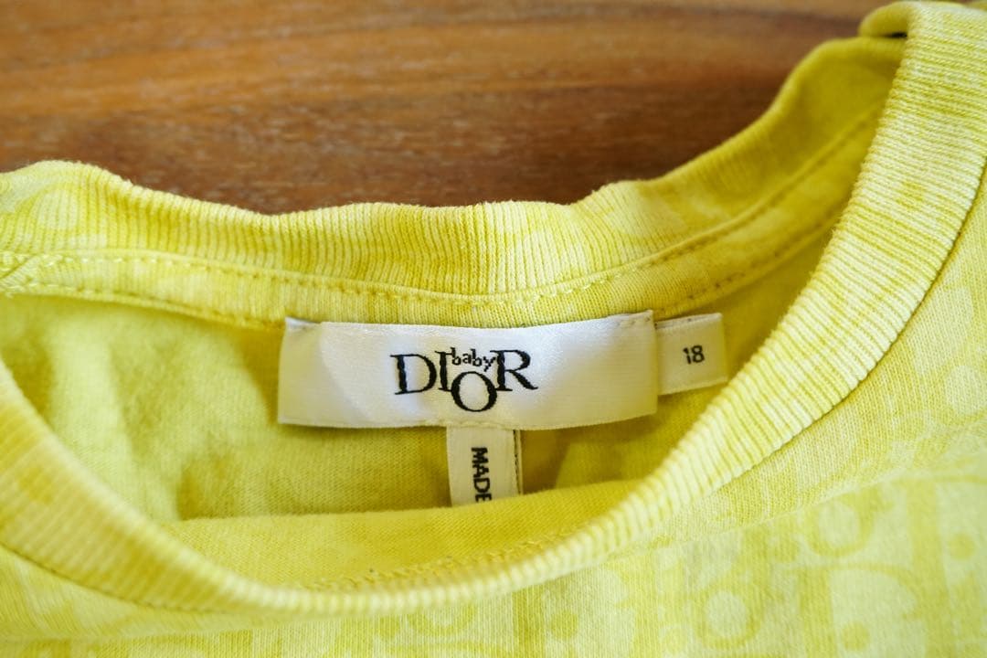 baby dior Tシャツ イエロー サイズ:18（80cm程）