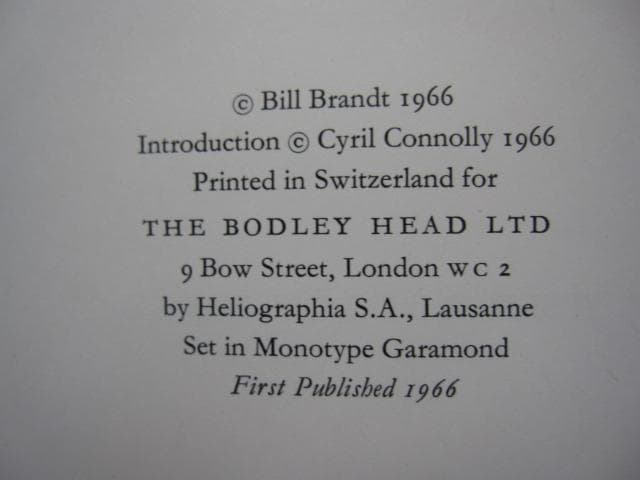 Shadow of light　Bill Brandt　ビル・ブラント　HC版