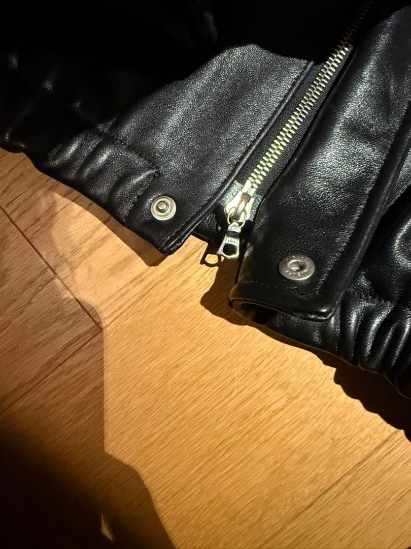 ジャケット・アウター ssstein MOUTON COLLAR LEATHER ZIP JACKET