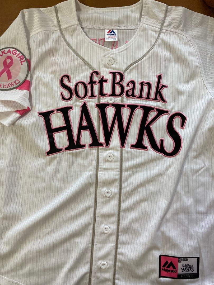 【美品】中村晃 ピンクリボン ユニフォーム Mサイズ ソフトバンクホークス