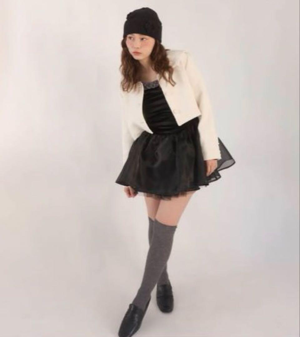 ジャケット・アウター muguet tweed frill sailor jacket IVORY
