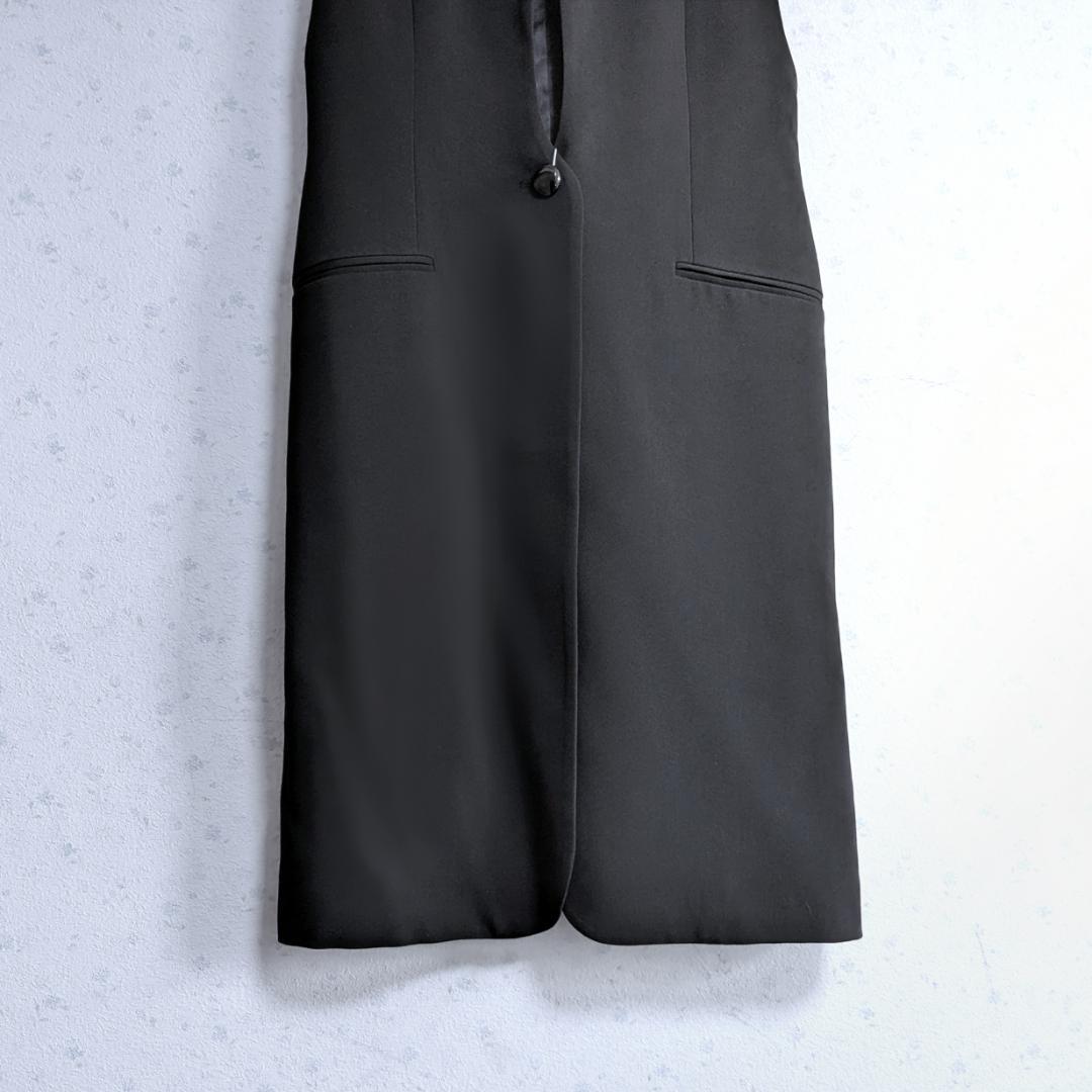 新品 Ameri WAVE COLLAR ANGULAR VEST ロング ジレ